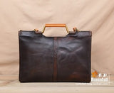 Aetoo Female Bag Rectangular Cross Section Simple Retro Pattern Leather Leather Tanned Leather