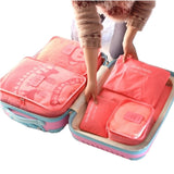 6 Pcs Travel Storage Bag Set For Clothes Tidy Organizer Wardrobe Suitcase Pouch Travel Organizer