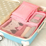 6 Pcs Travel Storage Bag Set For Clothes Tidy Organizer Wardrobe Suitcase Pouch Travel Organizer