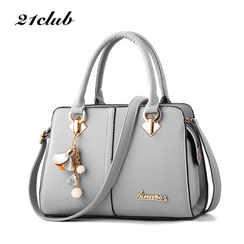 21Club Brand Women Hardware Ornaments Solid Totes Handbag High Quality Lady Party Purse Casual