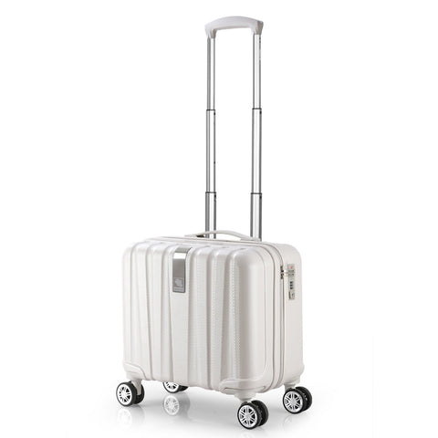 Wholesale!16 Inches White Hard Case Pc Travel Luggage Bags On Universal Wheels For Female,Blue