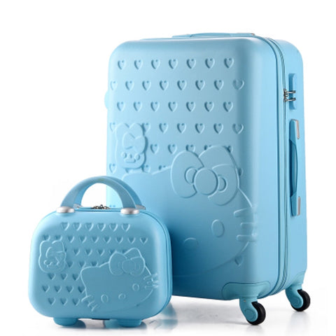 Hello Kitty Suitcase 14+24Inch Luggage Sets Rolling Luggage Hardside Luggage Abs Luggage Bag