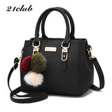 21Club Brand Women Hairball Ornaments Totes Solid Sequined Handbag Hotsale Party Purse Ladies