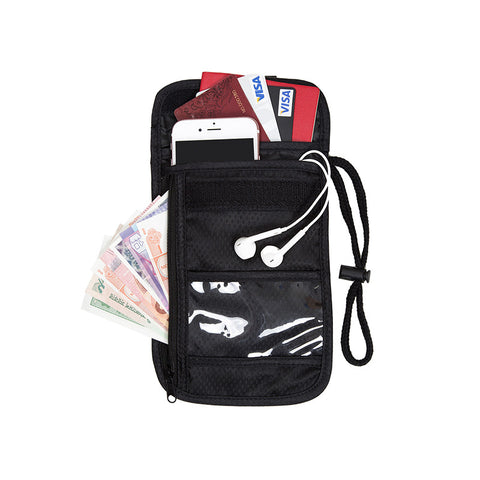 Bagsmart Adjustable Strap Travel Passport Cover Over Security Black Neck Wallet Pocket Vault Travel