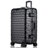 Letrend Aluminium Frame Rose Gold Rolling Luggage Spinner Trolley Travel Bag 20 Inch Women Men