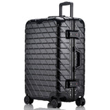 Letrend Aluminium Frame Rose Gold Rolling Luggage Spinner Trolley Travel Bag 20 Inch Women Men