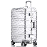 Letrend Aluminium Frame Rose Gold Rolling Luggage Spinner Trolley Travel Bag 20 Inch Women Men