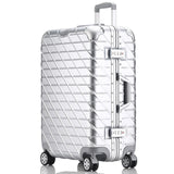 Letrend Aluminium Frame Rose Gold Rolling Luggage Spinner Trolley Travel Bag 20 Inch Women Men