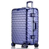 Letrend Aluminium Frame Rose Gold Rolling Luggage Spinner Trolley Travel Bag 20 Inch Women Men