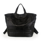 Sunny Shop 100% Genuine Leather Backpack Women Plaid Leather School Backpack Laptop Bagpack