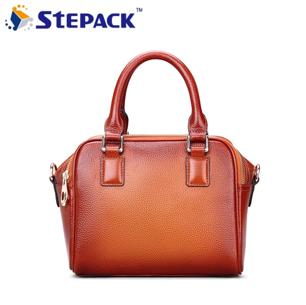 2017 100% Genuine Leather Leisure Women Messenger Bag Red Brown Ladies Shoulder Bag Vintage Handbag