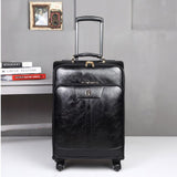 Letrend New Fashion Luxury Man Women 20 Inch Rolling Luggage Business Trolley Pu Leather Trunk
