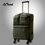 Letrend Men Business Oxford Rolling Luggage Spinner Wheel Suitcase Trolley 20 Inch Student Carry On