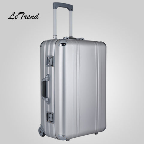 Letrend 100% Aluminum-Magnesium Alloy Rolling Luggage Spinner Suitcases Wheel 20 Inch Cabin Trolley