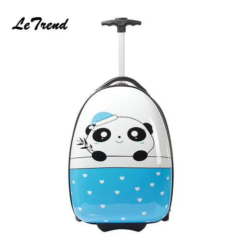 Letrend Kids Rolling Luggage Spinner Wheel Suitcases For Children Cute Cartoon Trolley Travel