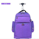 Travel Trolley Rolling Bag Men Oxford Travel Trolley Luggage Wheeled Rolling Backpack Unisex
