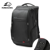 Kingsons 15"17"  Laptop Backpack External Usb Charge Computer Backpacks Anti-Theft Waterproof