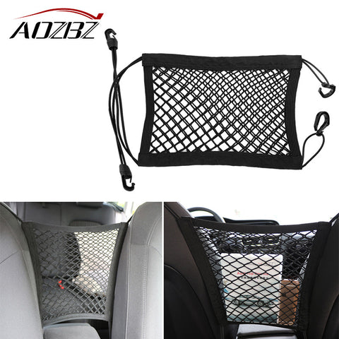 Aozbz Car-Styling Car Elastic Mesh Net Trunk Bag Organizer Nets With Hook For Purse Bag Phone