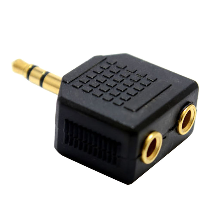 3.5Mm Stereo Jack Headphone Splitter Adaptor 1 Plug To 2 Sockets