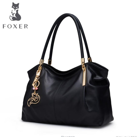 Foxer 2017 New Quality Women Genuine Leather Handbags Luxury Handbags Women Bags Designer Large
