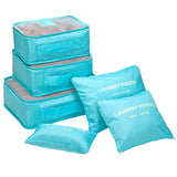 6Pcs Travel Packing Bag Space Saver Bags Cubes System Durable Travel Luggage