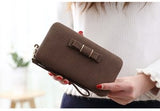Colorful Bowknot Pendant Pu Leather Long Casual Women Bow Wallet Coin Purse Ladies Handbag Day
