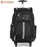 Aoking Men'S Trolley Backpack Luggage Large Capacity Travel Trolley Bags Waterproof Simple Design