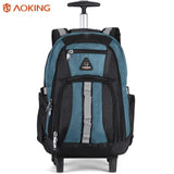 Aoking Men'S Trolley Backpack Luggage Large Capacity Travel Trolley Bags Waterproof Simple Design