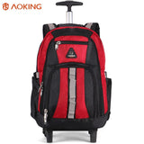 Aoking Men'S Trolley Backpack Luggage Large Capacity Travel Trolley Bags Waterproof Simple Design