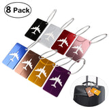 Pixnox Aluminum Air Plane Pattern Luggage Tag Baggage Handbag Id Tag Name Card Holder With Key Ring