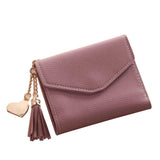 Women Simple Short Wallet Tassel Coin Purse Card Holders Handbag