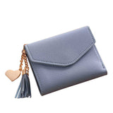 Women Simple Short Wallet Tassel Coin Purse Card Holders Handbag