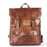 New Women Genuine Leather Rucksack Daypack Embossed First Layer Cowhide Vintage Large Capacity