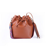 Daunavia Women Bag With Colorful Strap Bucket Bag Women Pu Leather Shoulder Bags Brand Designer
