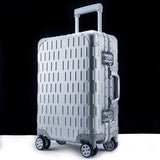 Letrend 100% Aluminum Alloy Rolling Luggage Spinner Women Trolley Travel Bag 20 Inch Men Business