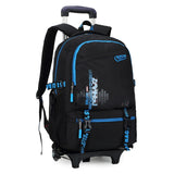 Waterproof Trolley Backpack Boys Girls Children School Bag Wheels Travel Bag Luggage Backpack