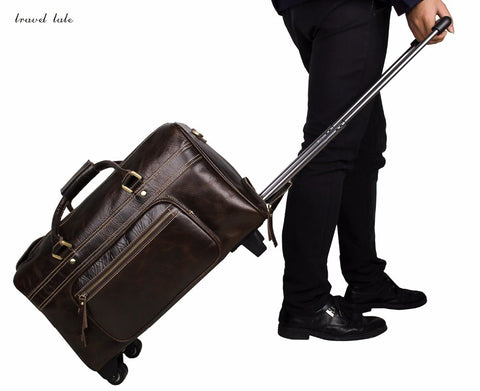 Travel Tale Man Travel Business  Fashionable Genuine Leather Rolling Luggage Spinner Brand Travel