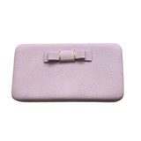 Colorful Bowknot Pendant Pu Leather Long Casual Women Bow Wallet Coin Purse Ladies Handbag Day