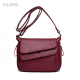 Women Leather High Quality Simple Handbag Red Shoulder Bag Sac A Main Femme Luxury Designer Lady