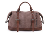 Men'S Travel Bags Vintage Leather Canvas Carry On Luggage Bags Big Men Duffel Bags Travel Tote