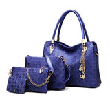4Pcs Women'S Leather Handbags Top Handle Shoulder Bag + Tote Bag + Crossbody Bag + Wallet