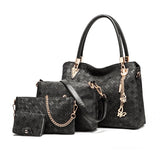 4Pcs Women'S Leather Handbags Top Handle Shoulder Bag + Tote Bag + Crossbody Bag + Wallet