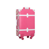 12 22Inches Retro Suitcase Box,Female Korea Fashion Red Bride Luggage Set,Vintage Pu Leather