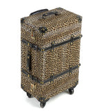 14,20,24 Inch Women Vintage Rolling Luggage Sets Pu Travel Suitcases,Leopard Print Spinner