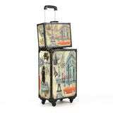 20 24 14 Inch Pu Wood Frame Universal Wheel Rolling Paris Style Carry-Ons Luggage Travel Case