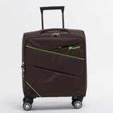 16Inch Boarding Travel Luggage On 8 Universal Wheels For Male And Female,Black/Brown Commercial