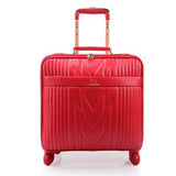 Travel Tale Fashion Red 16/20/22 Inch Pu Durable Rolling Luggage Spinner Brand Travel Suitcase