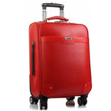 Genuine Leather Waterproof Red Luxury Women Rolling Luggage Suitcase Designer 24 Inches High