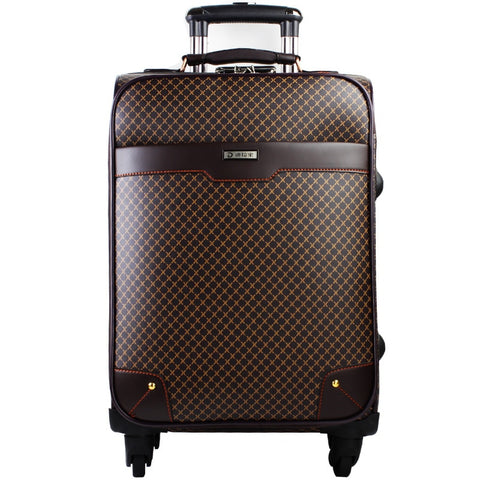 New Leather Pvc Waterproof Luxury Men Women Rolling Luggage Suitcase Designer 20Inches High Quality