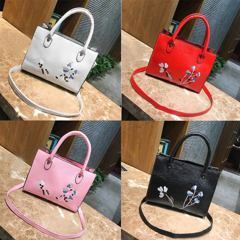 Woman Tote Casual Bags Crossbody Bag Embroidered Leather Handbag Shoulder Bag